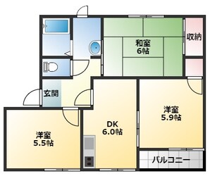 メゾンドヴェールB棟の物件間取画像